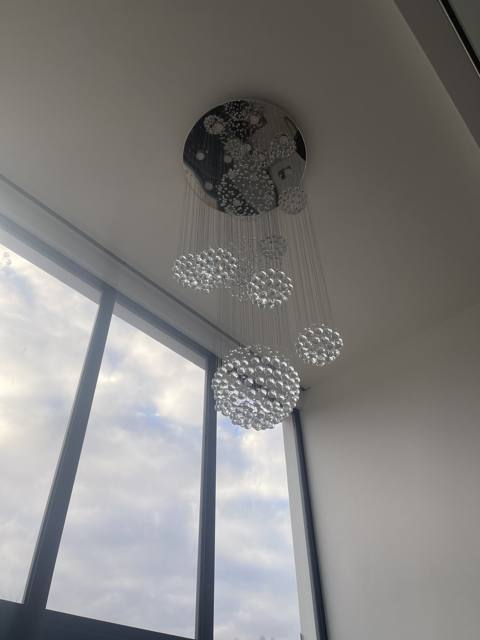 Glass-ball chandelier